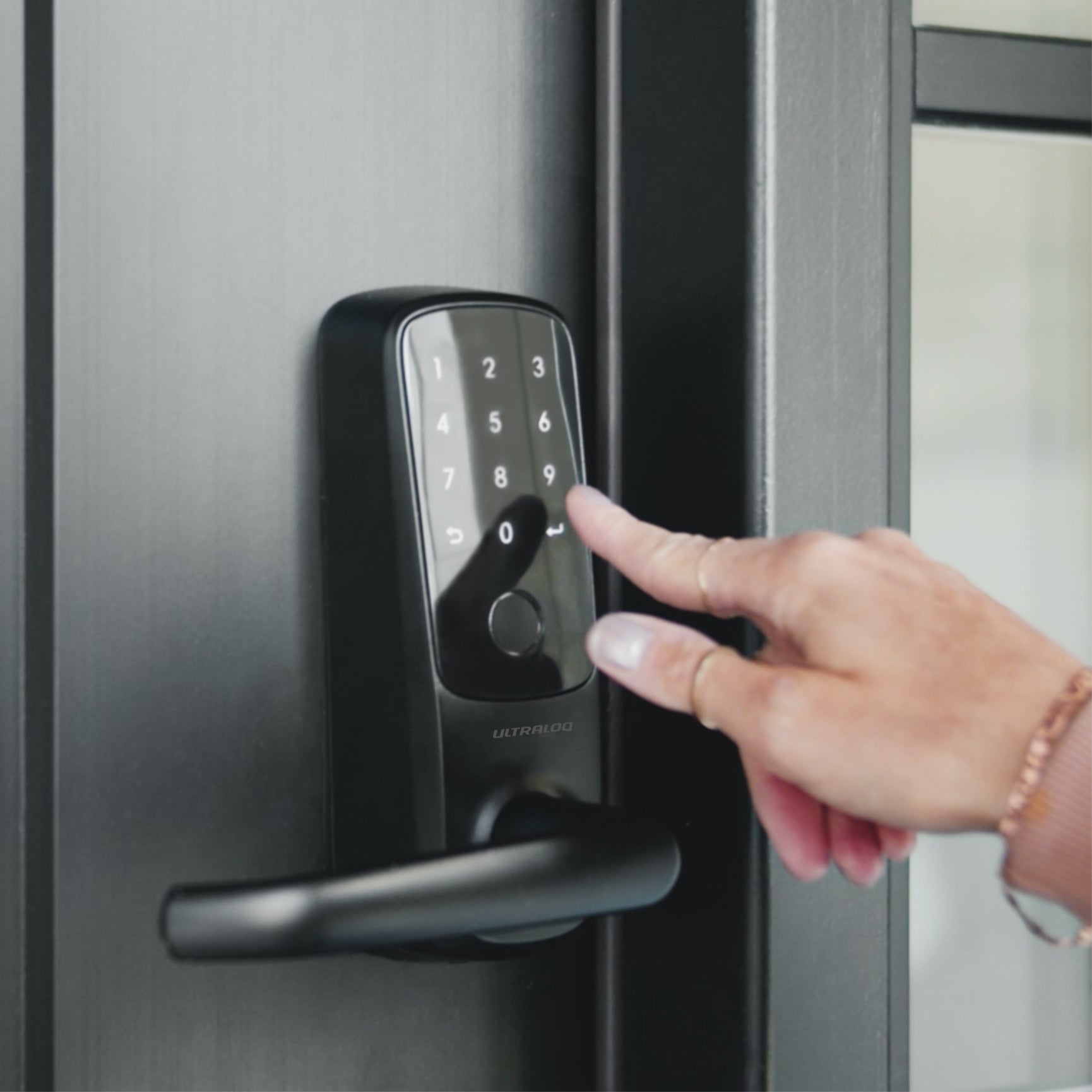 Entering a PIN on a Latch 5 smart lever lock