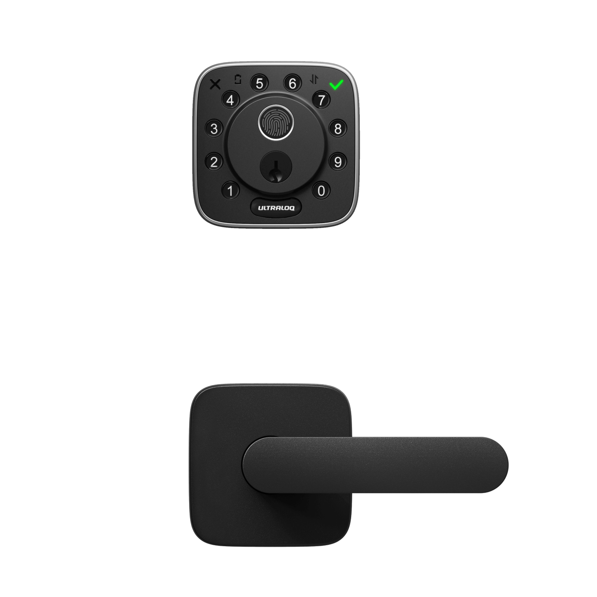 Black Aluminum Handle &amp; ULTRALOQ Bolt Fingerprint Smart Lock Secure Keyless Entry Main Image