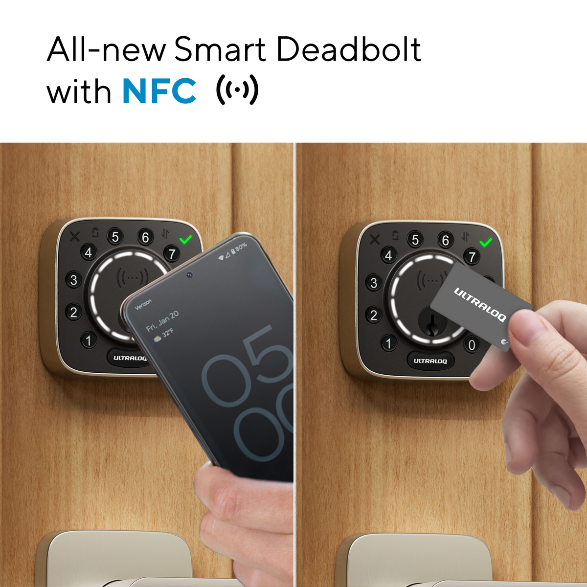 ULTRALOQ Bolt Mission smart lock with Tap to Unlock using an Android phone or Key Fob