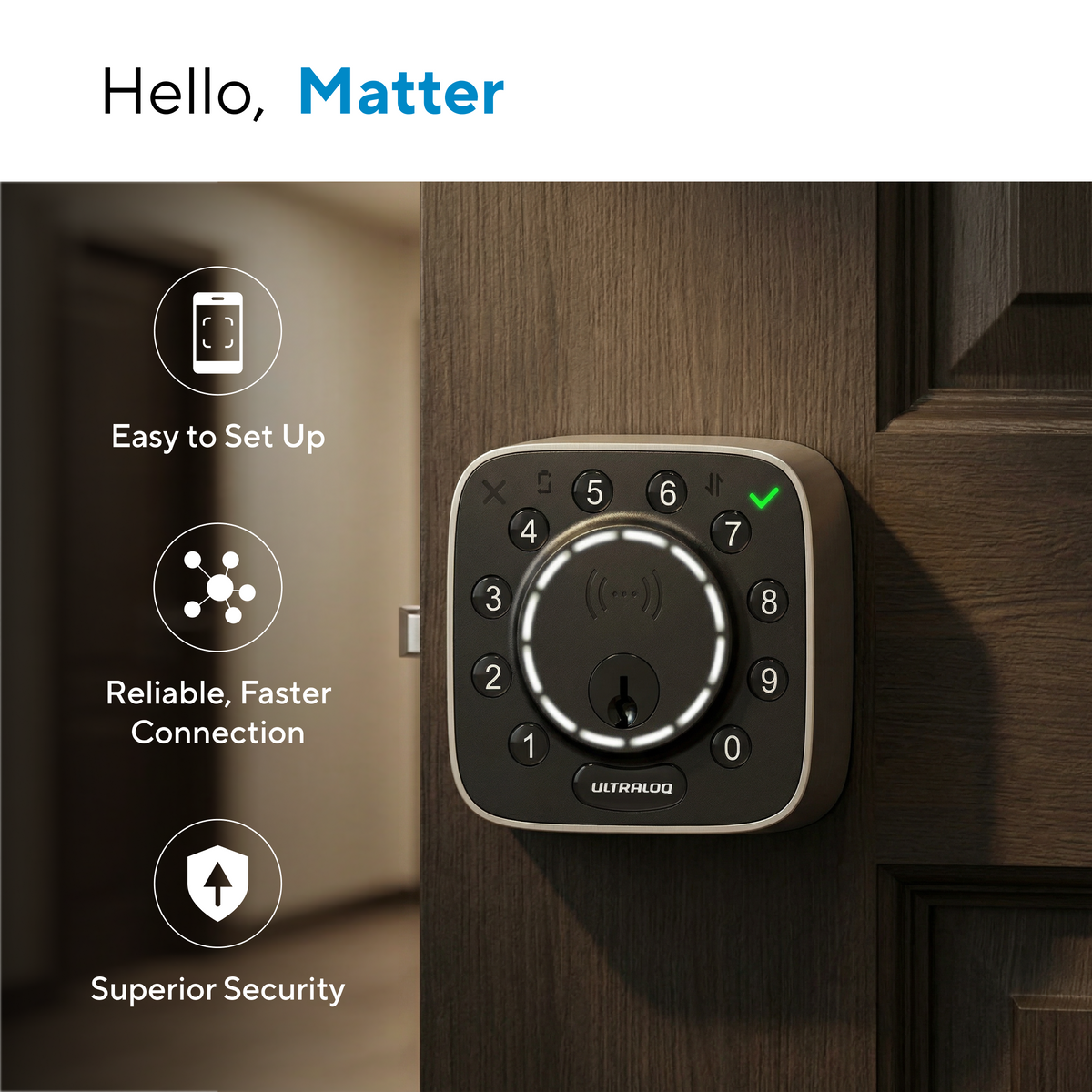 ULTRALOQ Bolt Mission smart lock with Matter compatibility for easy setup, reliable connectivity and enhanced security