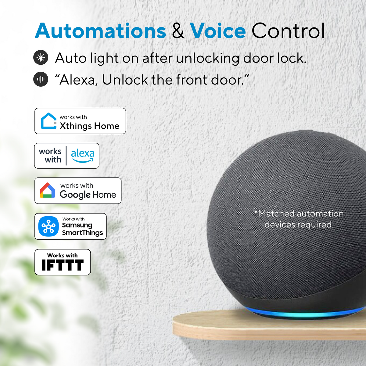 Smart lock supporting voice control and smart home automations