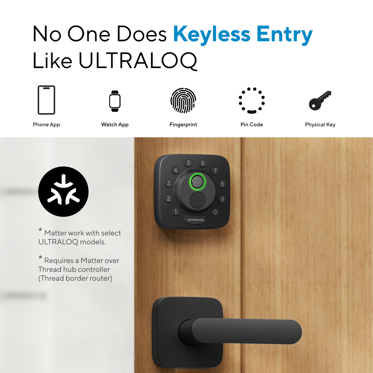 ULTRALOQ Bolt SE smart lock supporting smartphone, smartwatch, fingerprint, passcode and mechanical key access