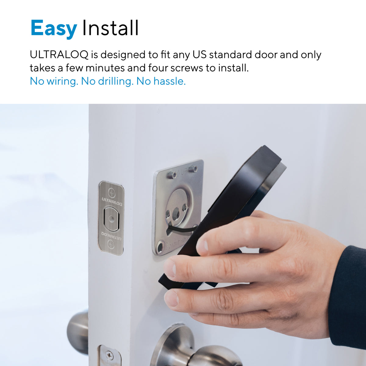 Easy smart lock installation with no wiring or drilling required