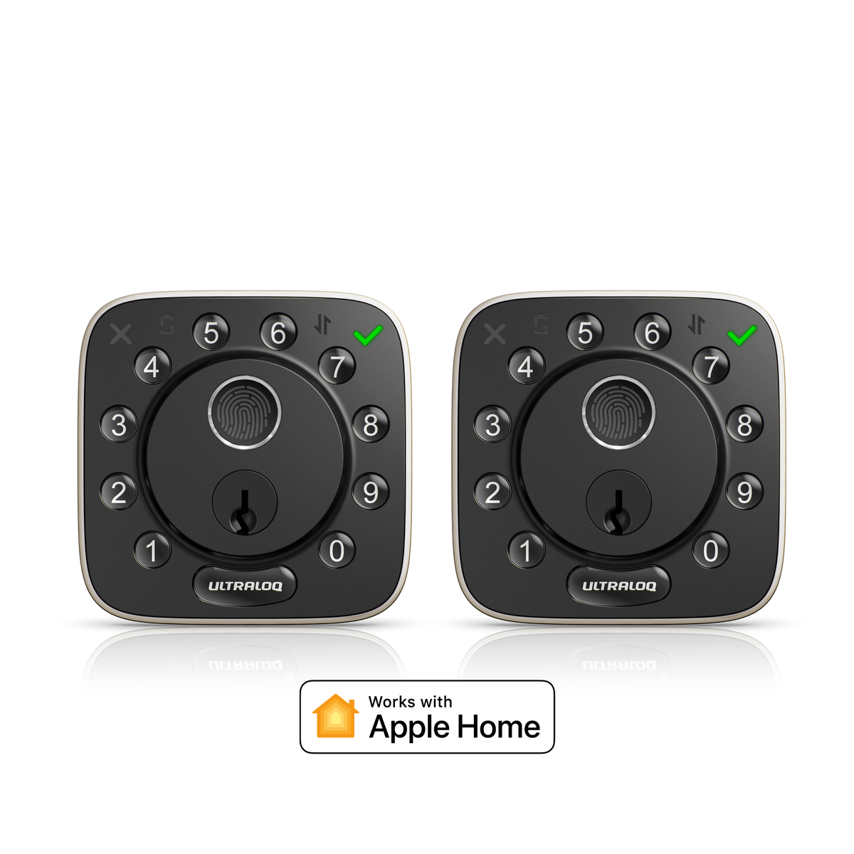 ULTRALOQ Bolt Fingerprint smart deadbolt two-pack bundle with Apple Home compatibility