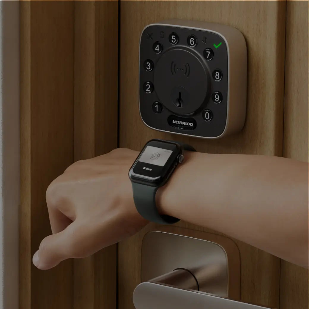 
ULTRALOQ smart lock unlocked with Apple Watch using Apple Home Key
