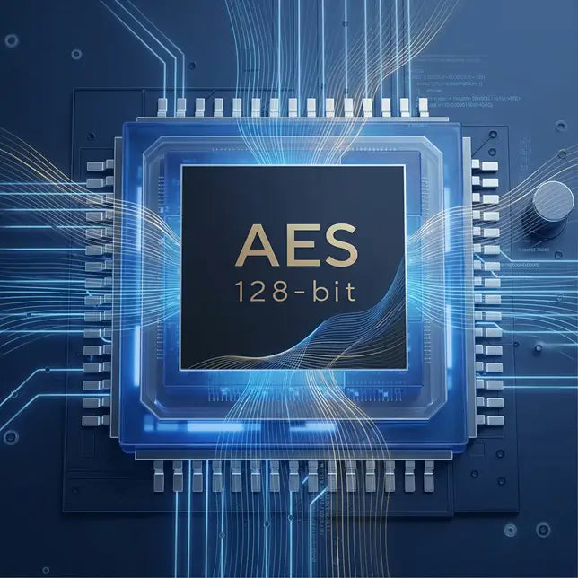 
128-bit AES encryption protecting ULTRALOQ smart lock security
