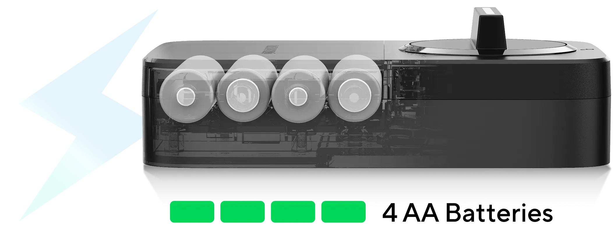 ULTRALOQ smart lock with four AA batteries for extended battery life