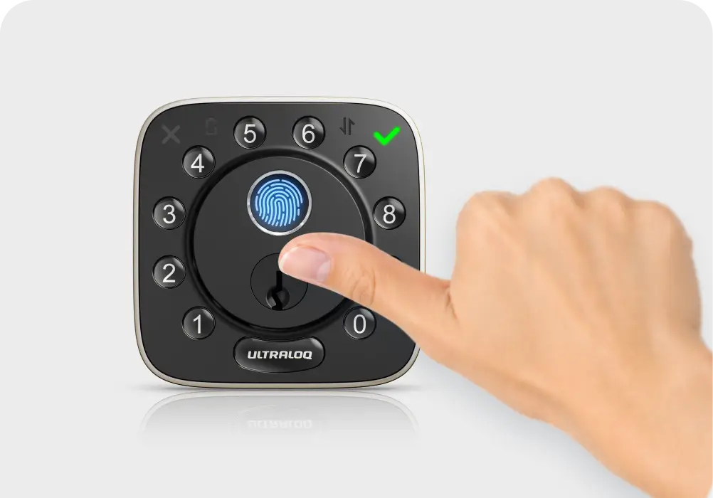 
ULTRALOQ smart lock unlocked using fingerprint recognition
