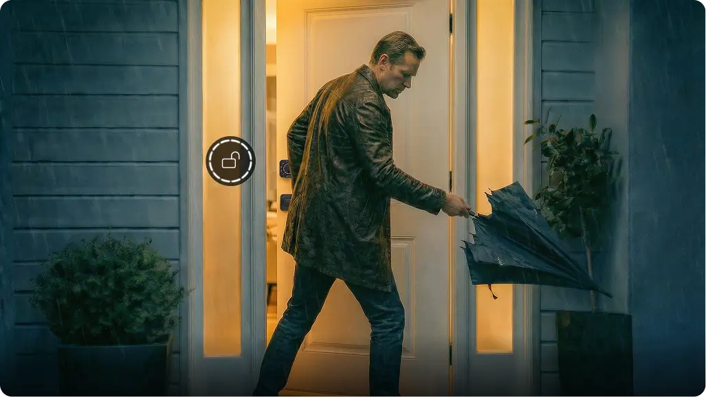 ULTRALOQ Bolt Mission smart lock providing secure and convenient home entry at night
