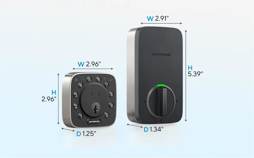 
ULTRALOQ smart lock dimensions and installation measurements
