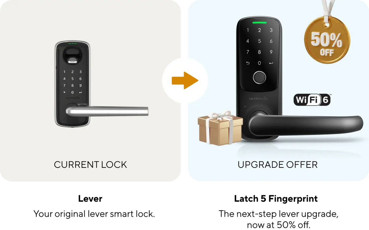 Upgrade from an older smart lever lock to ULTRALOQ Latch 5 Fingerprint Wi-Fi 6