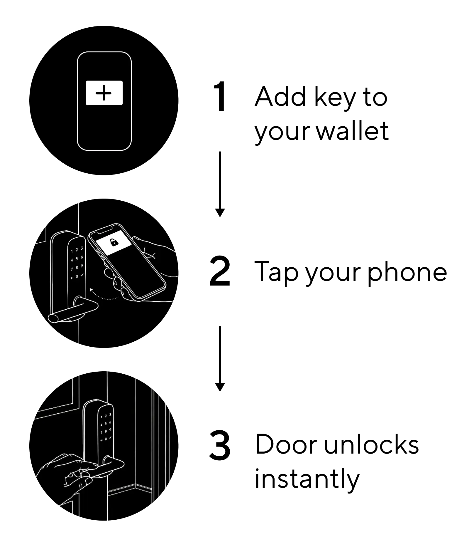 Three-step setup NFC tap to unlock with ULTRALOQ smart lock