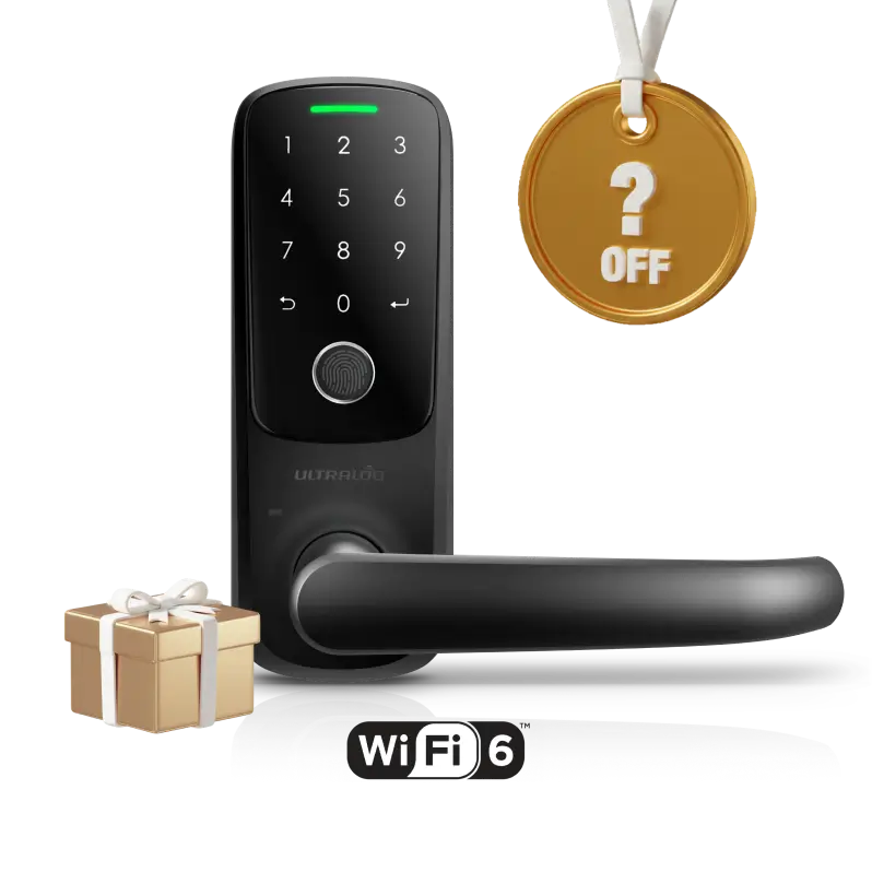 ULTRALOQ Latch 5 Fingerprint WiFi 6 smart lever lock with anniversary offer and free gift