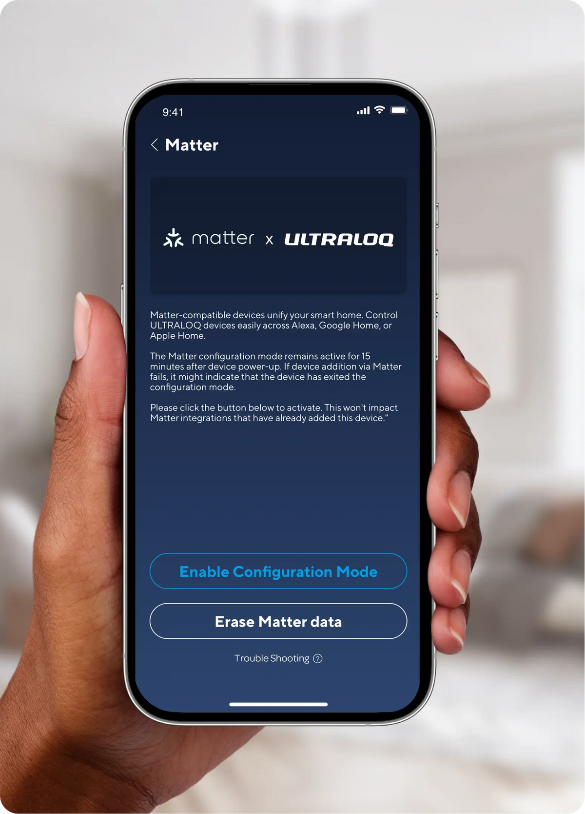 
ULTRALOQ Xthings Home app Matter configuration and smart home setup
