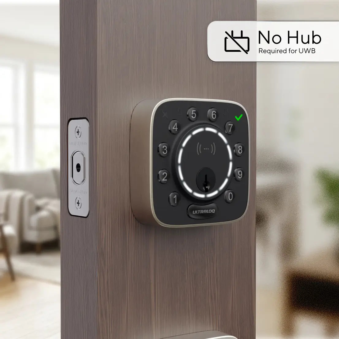 
ULTRALOQ Bolt Mission smart lock with built-in UWB technology for hands-free entry without requiring a hub
