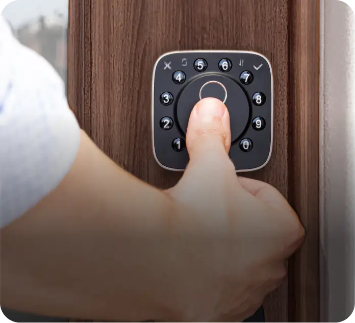 Unlock ULTRALOQ Bolt Fingerprint smart lock with fast fingerprint recognition