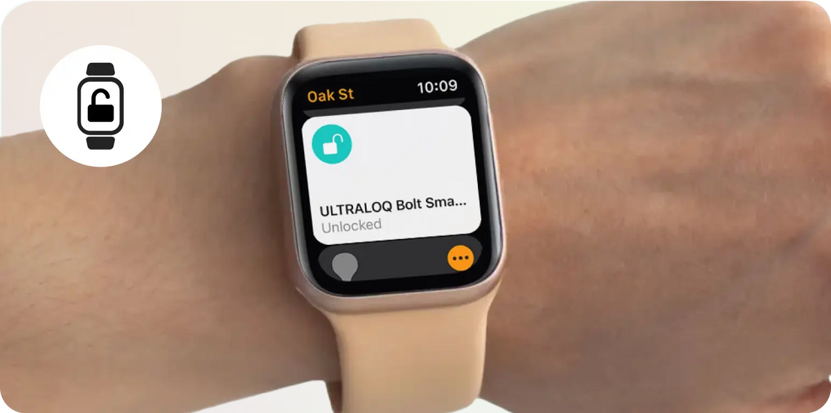 
ULTRALOQ smart lock unlocked with Apple Home Key on Apple Watch
