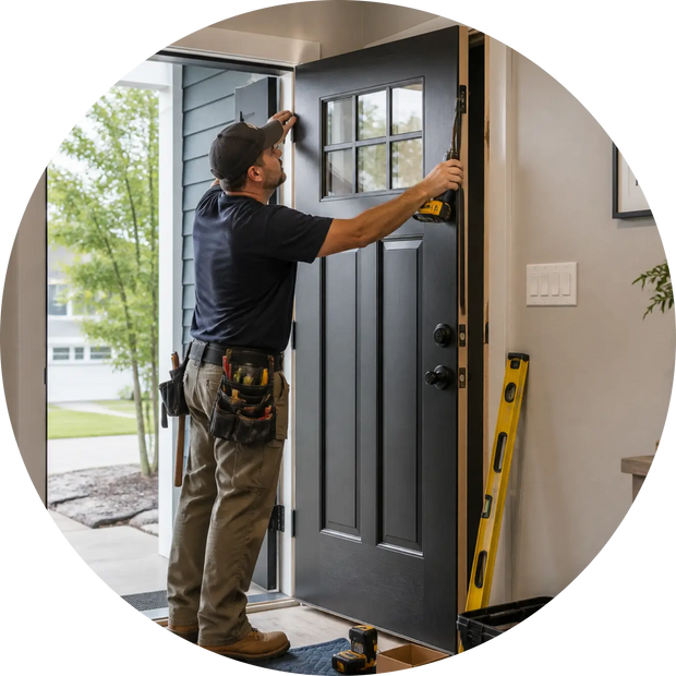 Home improvement project featuring the ULTRALOQ smart lock installation
