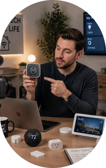 Tech reviewer creating content about the ULTRALOQ smart lock