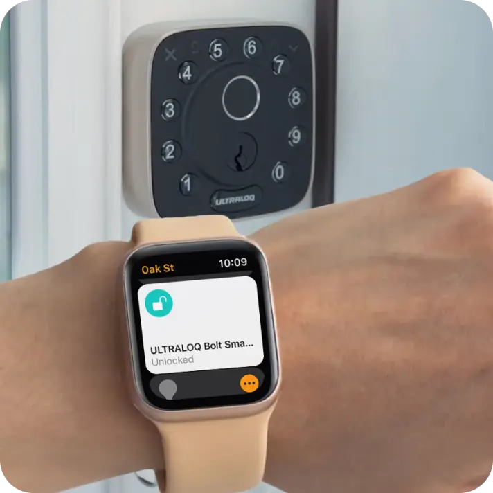 
ULTRALOQ smart lock unlocked using Apple Watch
