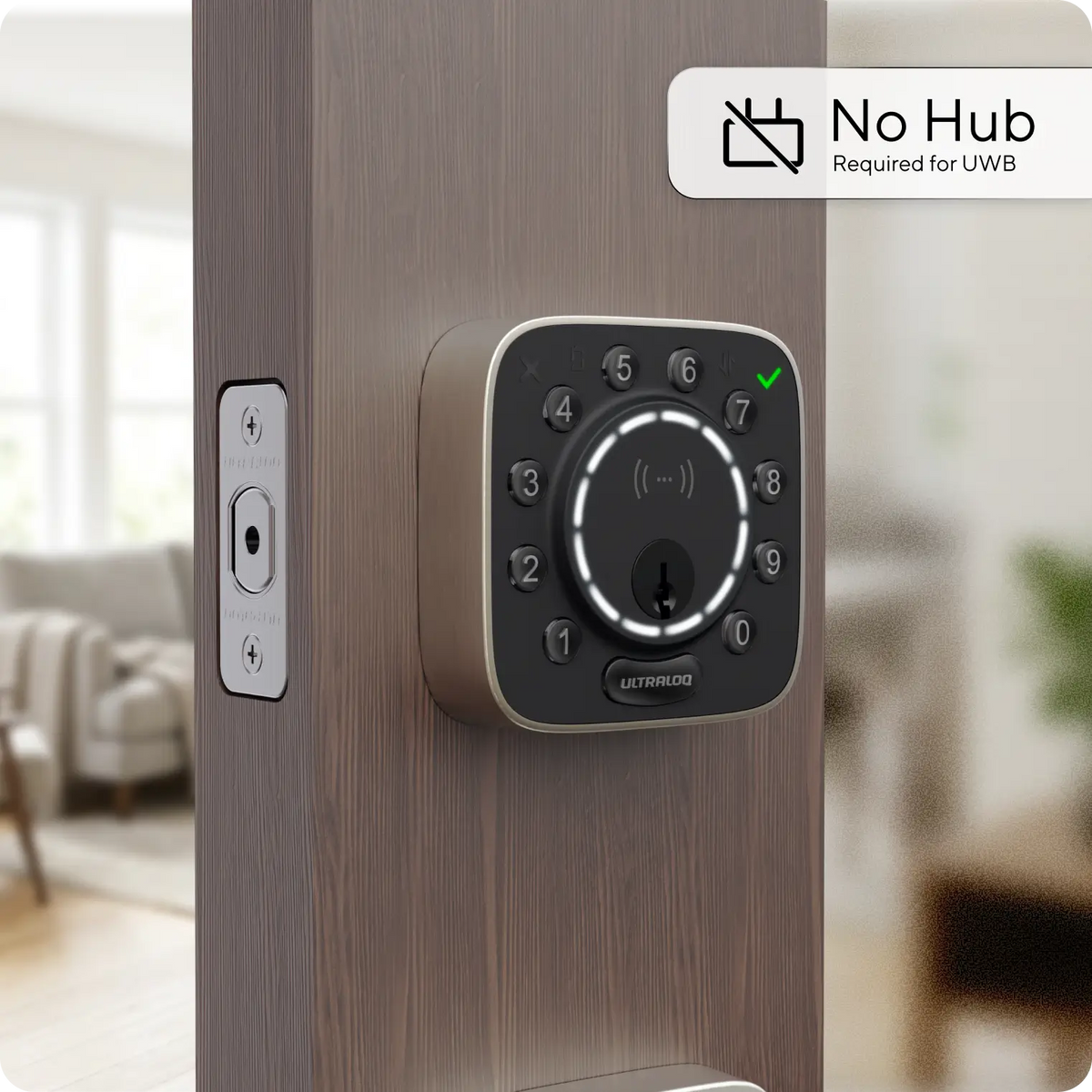 
ULTRALOQ Bolt Mission smart lock with hands-free UWB unlocking and no hub required
