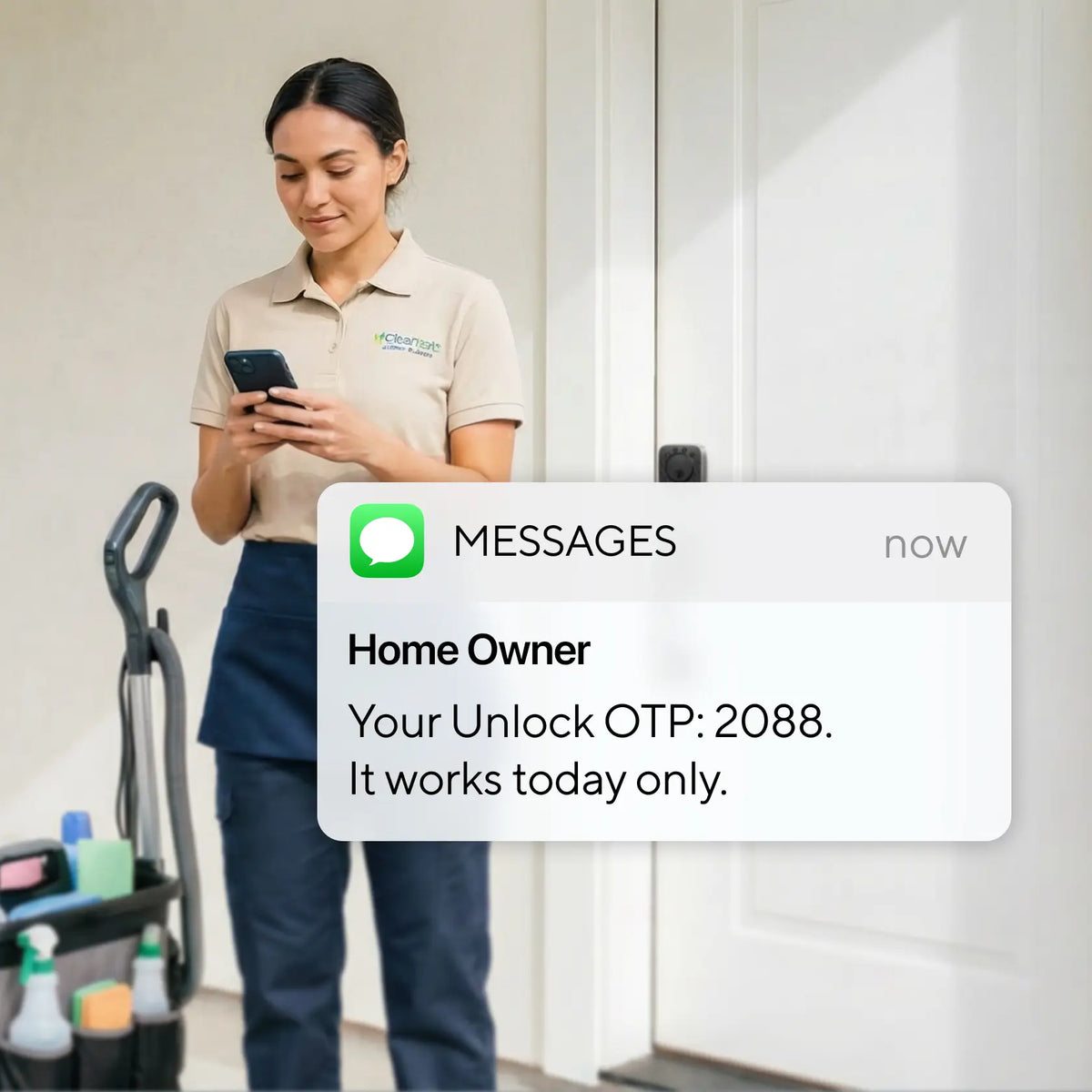 ULTRALOQ smart lock with temporary one-time passcode access for service providers