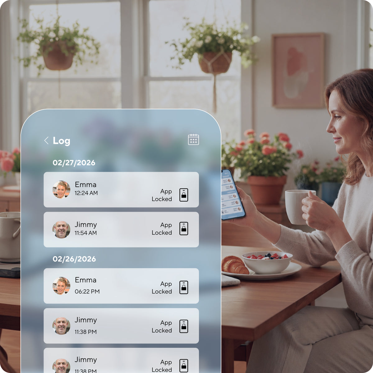Access records shown in Xthings Home App
