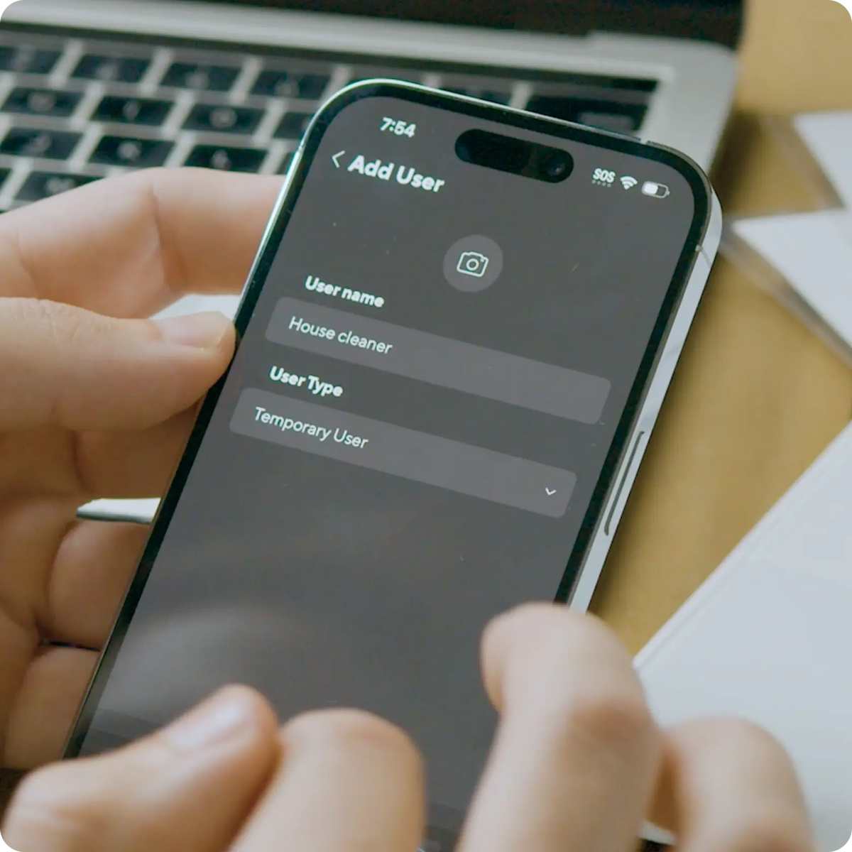 Xthings Home app adding a temporary user for a house cleaner
