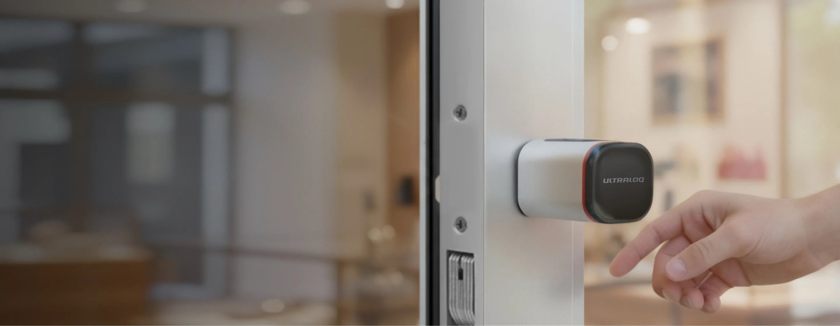 US Cylinder installed on a storefront door